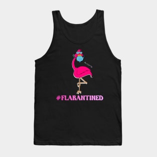 flamingo quarantined with face mask falarantined 2020 flamingo lovers gift Tank Top